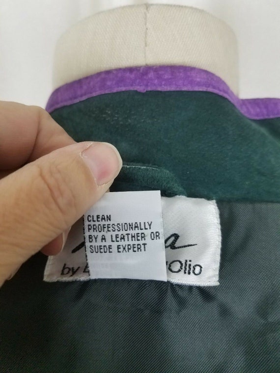 Vintage Linea Louis Dell'olio Green Suede Leather Purple