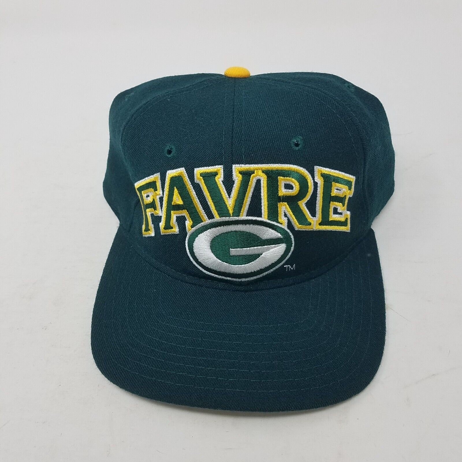 Vintage 90s Brett Favre #4 Green Bay Packers NFL Wool Snapback Hat