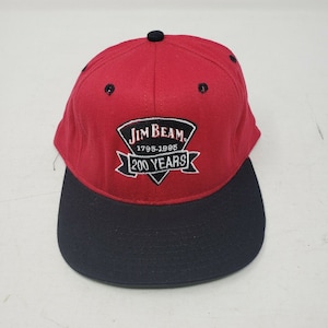 Vintage Jim Beam 200 Years Snapback Hat 1795-1995 Mens OS Cap Liquor Whiskey USA Alcohol Advertising