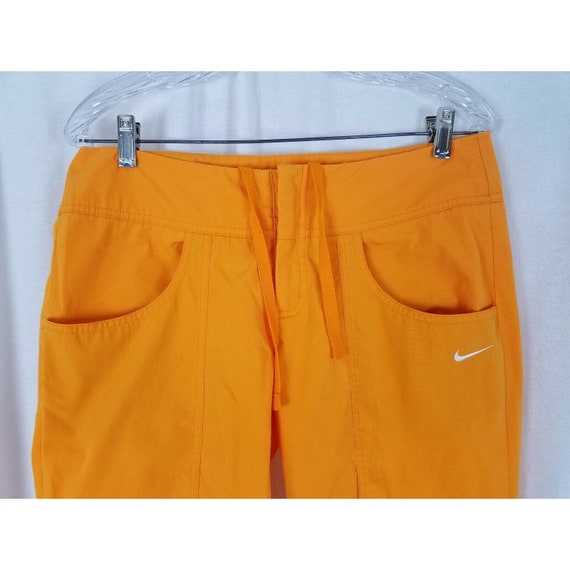 Vintage Nike Cropped Parachute Capri Pants Cinch Ankles Womens