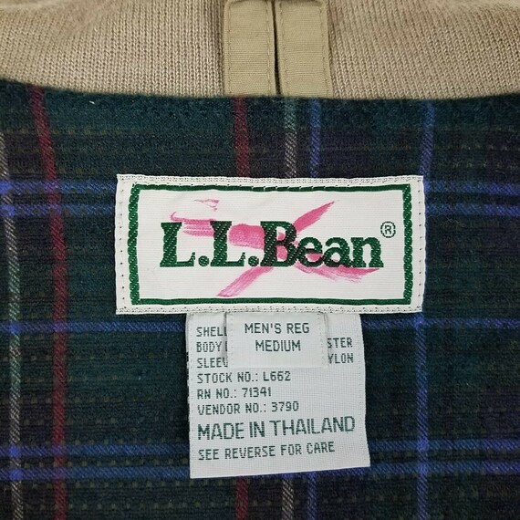 Vintage LL Bean Plaid Flannel Lined Harrington Go… - image 6