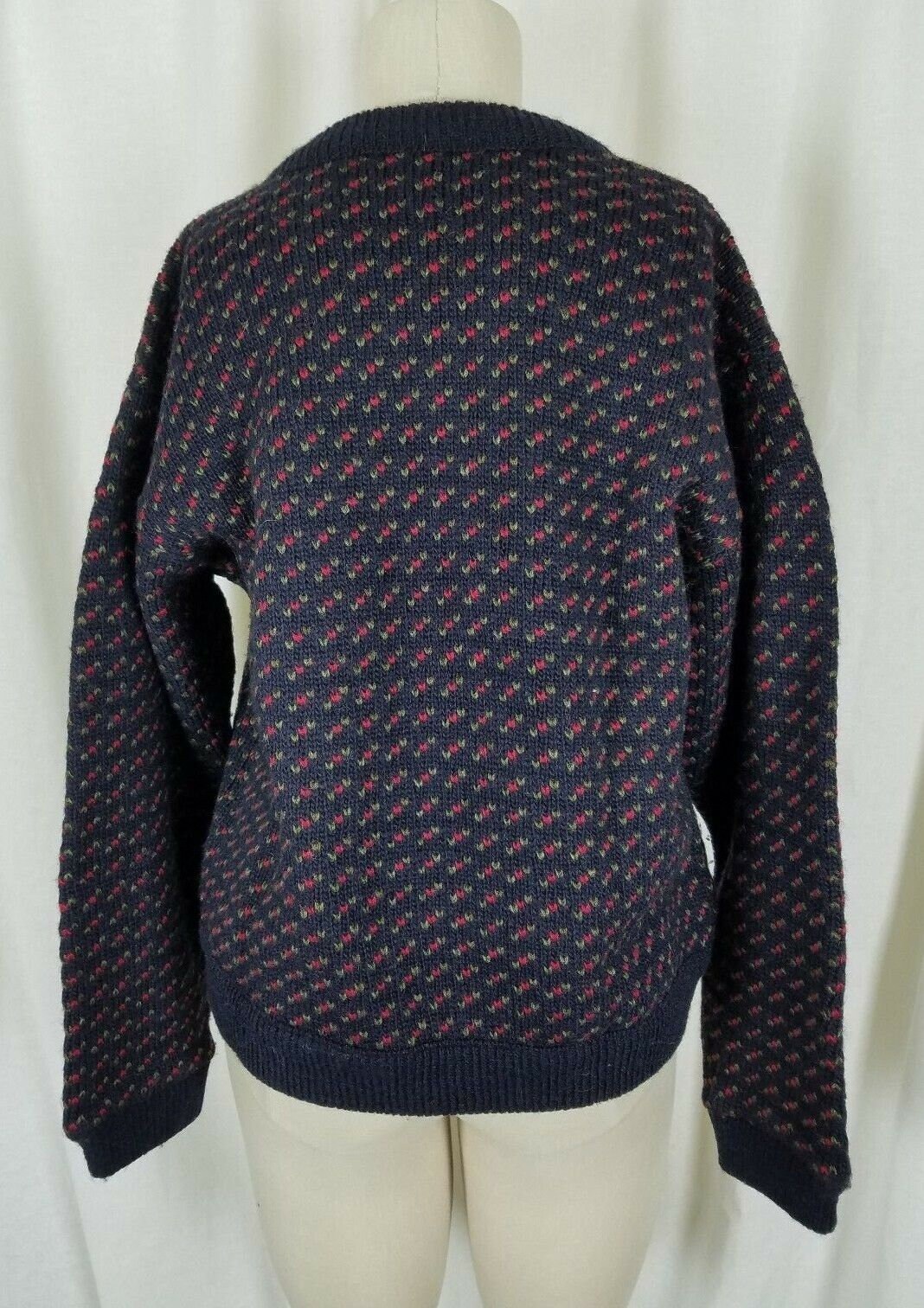 LL Bean Wool Nordic Aspen Knit Sweater Jacket Birdseye Pewter 