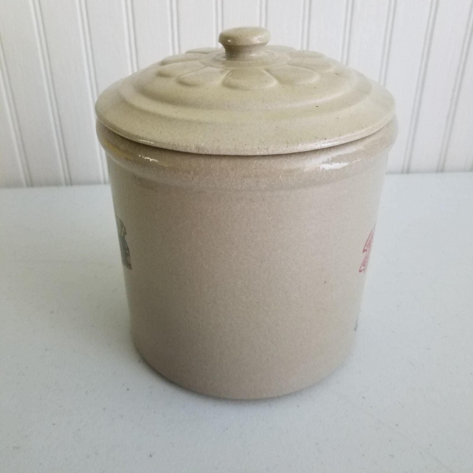 Vintage Redwing Mcdonalds Christmas 2005 Stoneware Crock Daisy Lid
