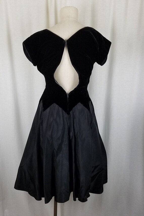 Vintage Jane Hodges New York Black Velvet Satin F… - image 4