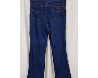 Vintage Wrangler Slim Fit Denim Blue Jeans Herren Größe 34 Medium Made in USA 84413KB Western Farmer Rancher Cowboy Country