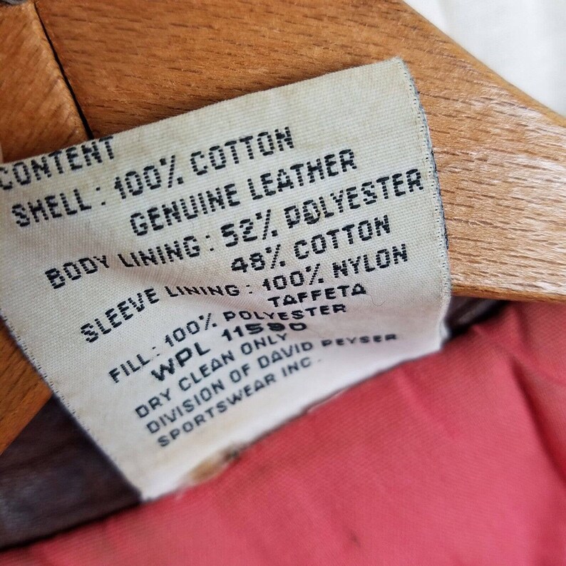Vintage Urban Outfitters Denim Blue Jean Leather Bomber Jacket Mens size Large Quilted Liner 80s 90s Colorblock Two Tone Brown & Blue image 9