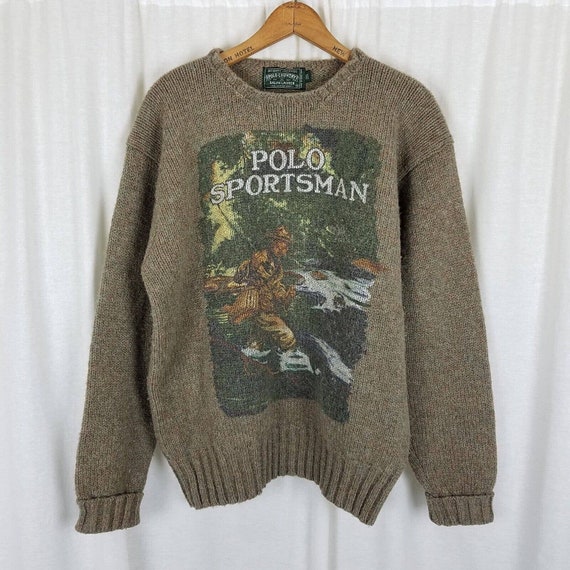 Vintage Polo Sportsman Ralph Lauren Country 100% Wool Pullover 