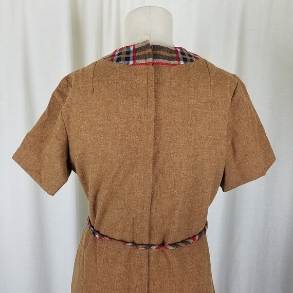Margaret Smith Vintage 1950s Woven Plaid Brown Wo… - image 4
