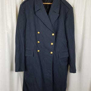 Vintage Military Widengrens Court of Appeal Wool Overcoat Peacoat Trench Coat Mens C52