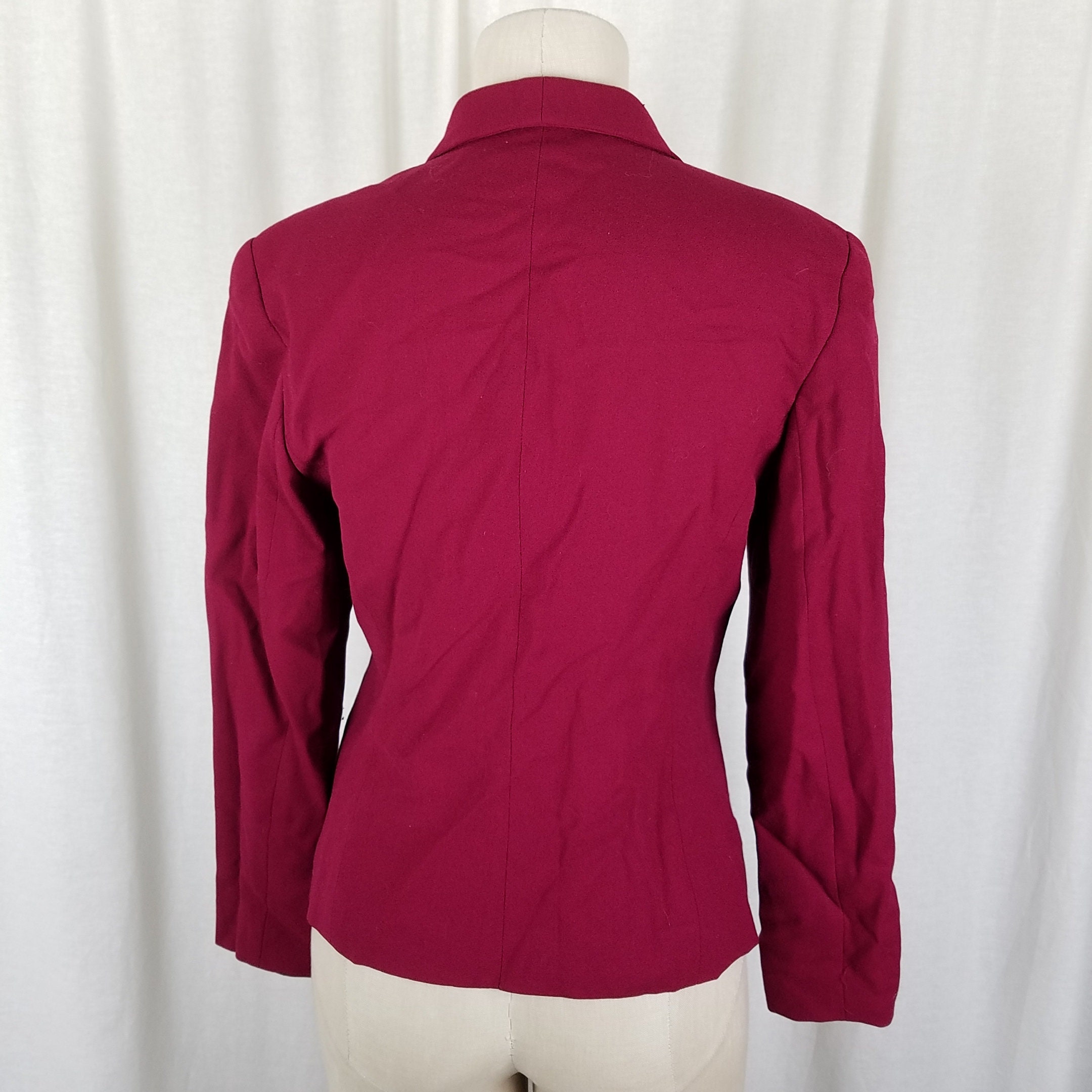 Talbots Red Cropped Single Button Closure Jacket Blazer - Size 10