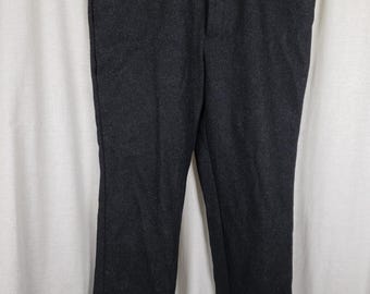 Vintage LL Bean Wool Tweed Maine Guide Pants Trousers Mens 38x31 USA Suspender Ready Gray