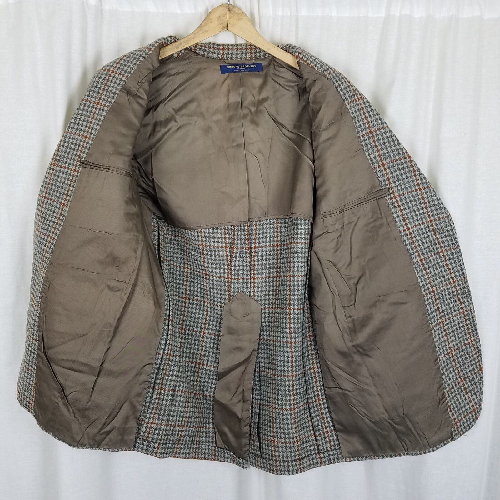 Vintage Brooks Brothers 346 Plaid Wool Sport Coat Blazer Jacket 