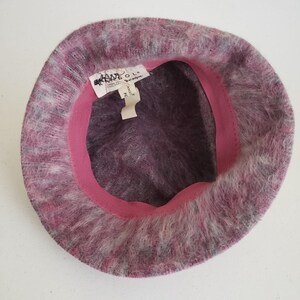 Vintage Kangol Cascade England Pink Angora Fur Bucket Hat Belted Womens England image 4
