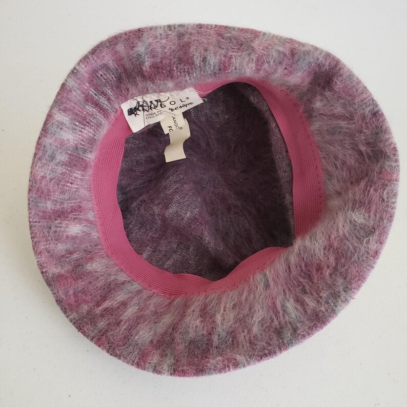 Vintage Kangol Cascade England Pink Angora Fur Bucket Hat Belted Womens England image 4