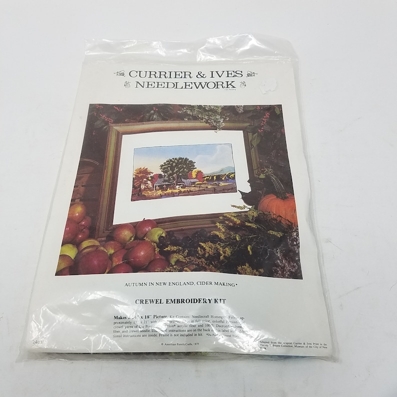 Vintage CURRIER IVES depot Needlework Autumn in Cider Ma New Direct stock discount England