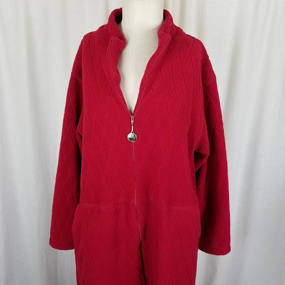Stan Herman Maxi 3/4 Zip Up Chenille Fleece Robe Housedress Etsy