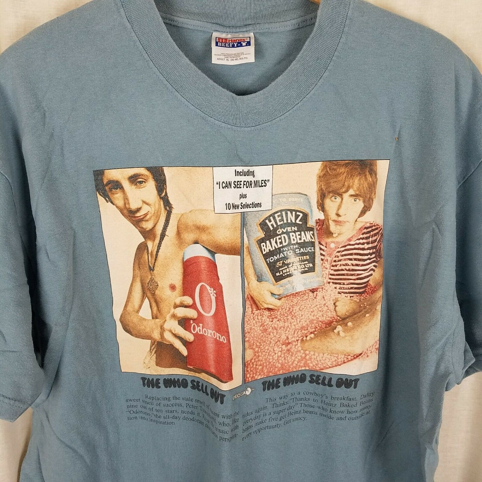 VINTAGE the Who Sell Out Double Sided Advertisement Promo T-shirt 