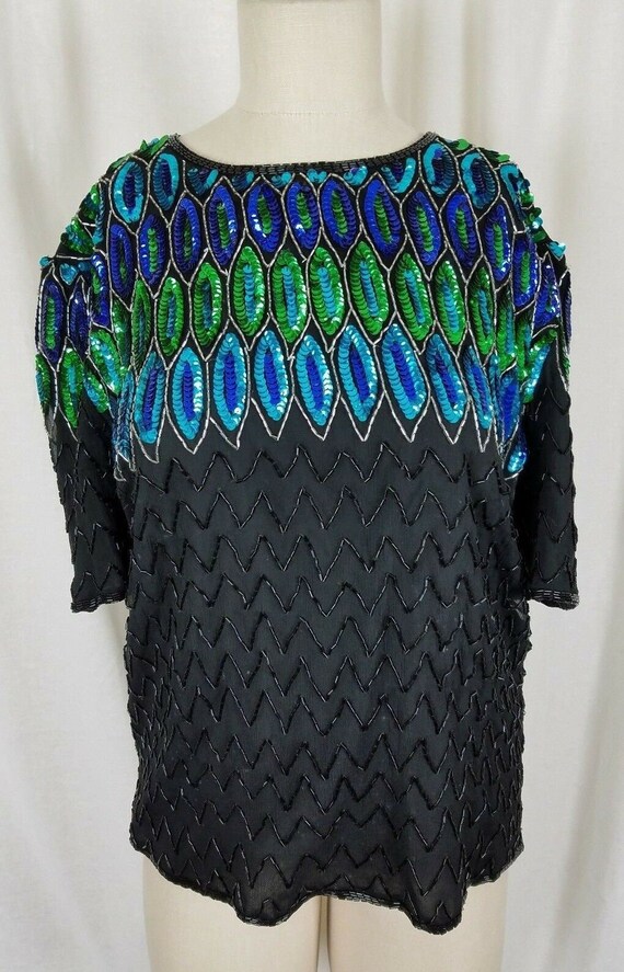 Stenay Heavily Beaded Sequined Formal Evening Top