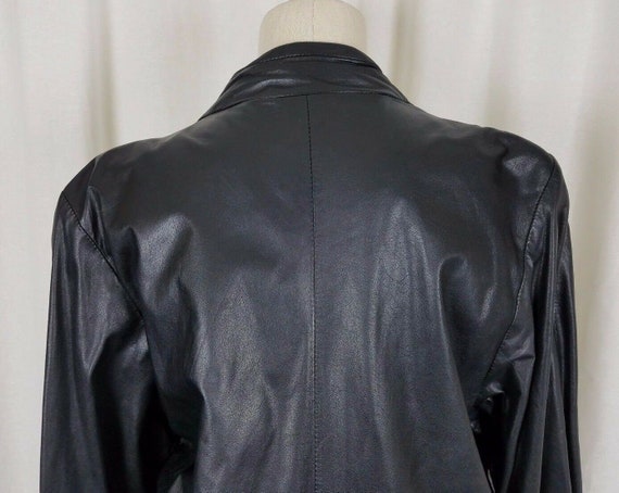 Vintage The Violetta Black Leather Pleated Ruched… - image 7