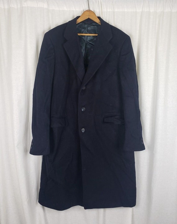 Vintage Jon s Clothier Boutique Designer Peacoat Winter Wool Overcoat Top Coat Mens Size M 1980s Black Business Career Professional Etsy