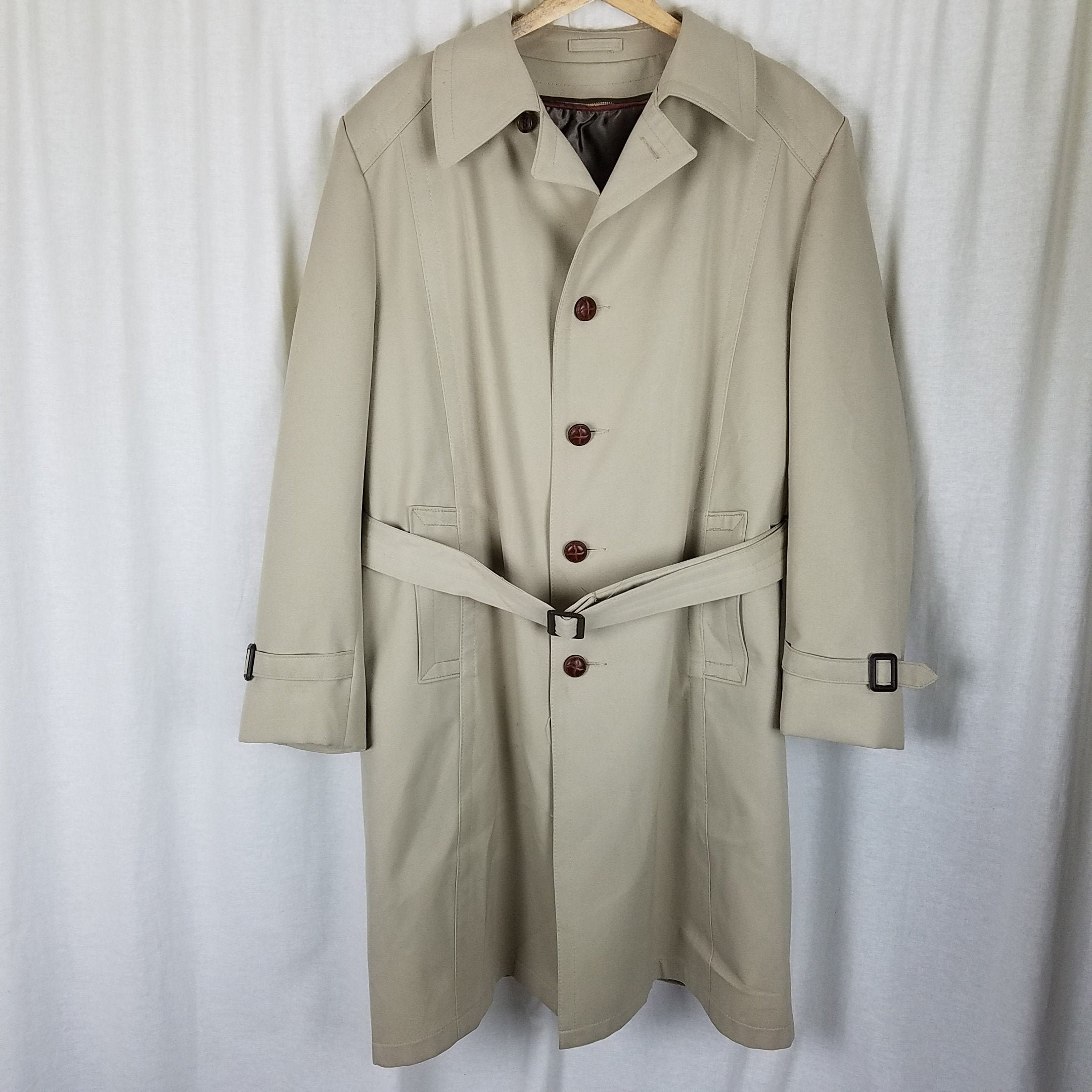 ジャケット・アウター argue essential over trench coat LONDON FOG MEN'S ICONIC BELTED TRENCH COAT sz 38 - 44 BLACK