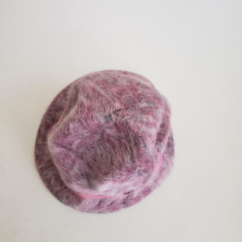 Vintage Kangol Cascade England Pink Angora Fur Bucket Hat Belted Womens England image 3