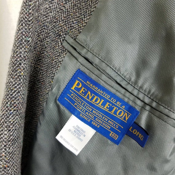 Vintage Pendleton Gray Wool Suede Patch Elbows Sh… - image 8