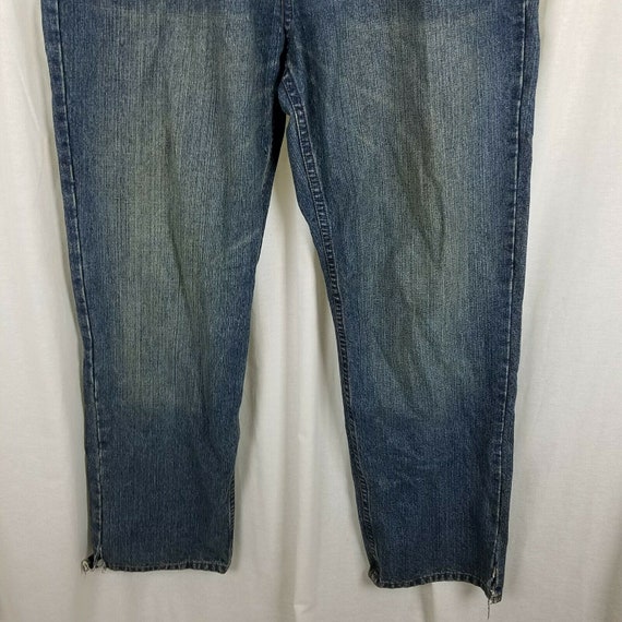 Blue Flower Denim Jeans Distressed Vintage Straight Jeans Hip Hop