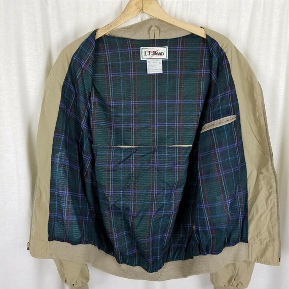 Vintage LL Bean Plaid Flannel Lined Harrington Go… - image 5