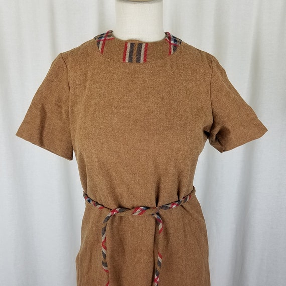Margaret Smith Vintage 1950s Woven Plaid Brown Wo… - image 2