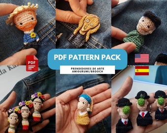 Pack Pattern/Patrón Prendedores de Arte Amigurumi