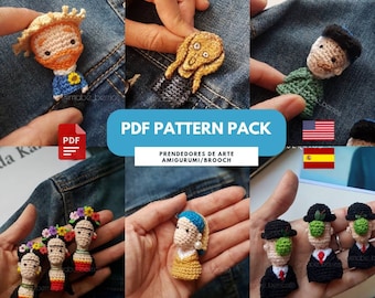Amigurumi Art Pins Pattern Pack