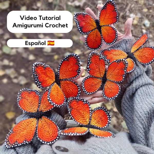 Tutorial Video Amigurumi Crochet Mariposa Monarca