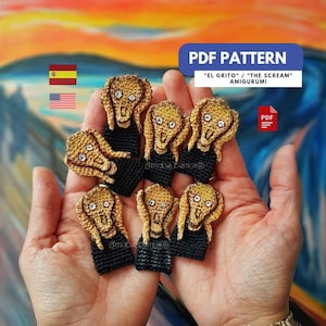 PDF PATTERN Crochet &quot;The Scream&quot; Amigurumi