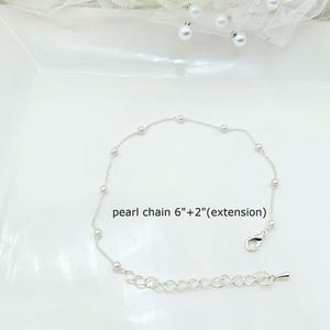 Bridesmaid 8mmPearl Jewelry Set with Message Card. - 925 Silver Ear Post.DAINTY Chain . Bridesmaid Jewelry 3Set-2Style image 14