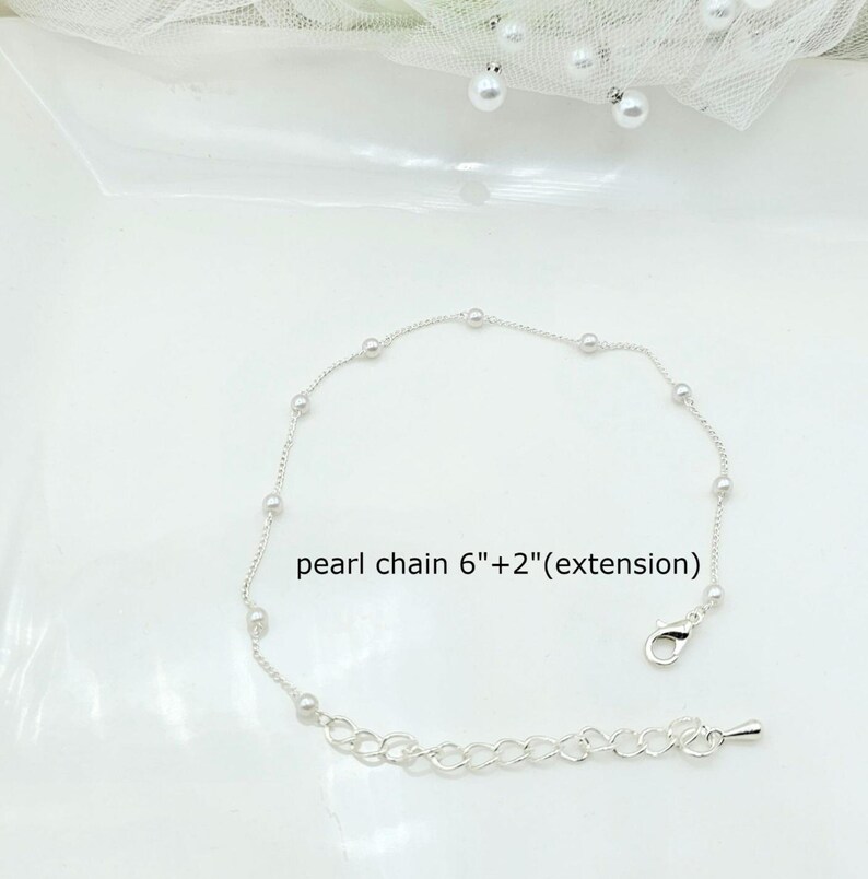 Bridesmaid 8mmPearl Jewelry Set with Message Card. - 925 Silver Ear Post.DAINTY Chain . Bridesmaid Jewelry 3Set-2Style image 14