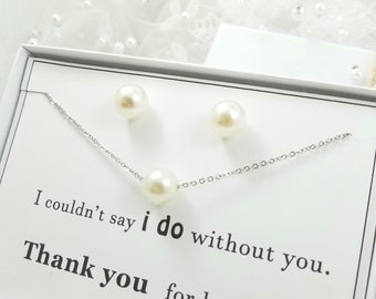 10mm,8mm Pearl Necklace Earring Set. Cream, White  Pearl Necklace  Stud Earring Set. 10mm, 8mm Cream ,White Pearl Necklace  Stud Earring.