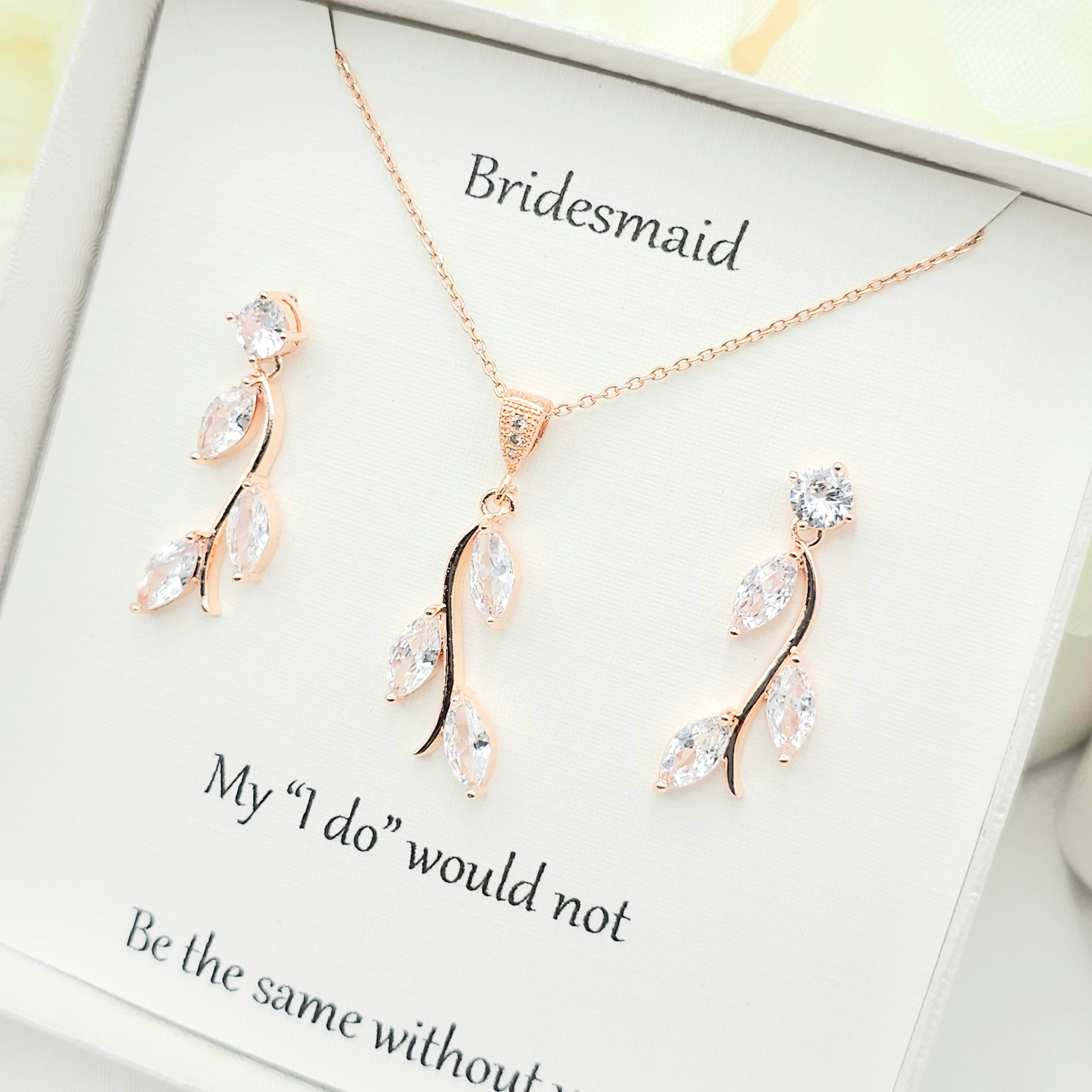 Pearl Bridesmaid Earrings Set Bridesmaid Jewelry Set  Sarina Jewelry