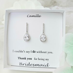 AAA Cubic Zirconia Small Teardrop Earring. Bridesmaid Earring. Bridesmaid Earring.