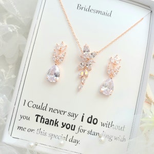 Rose Gold Leaf Necklace and Earring Set. Rose Gold Cubic Zirconia Necklace and Earring Set. Leaf RoseGold Necklace and Earring Set.