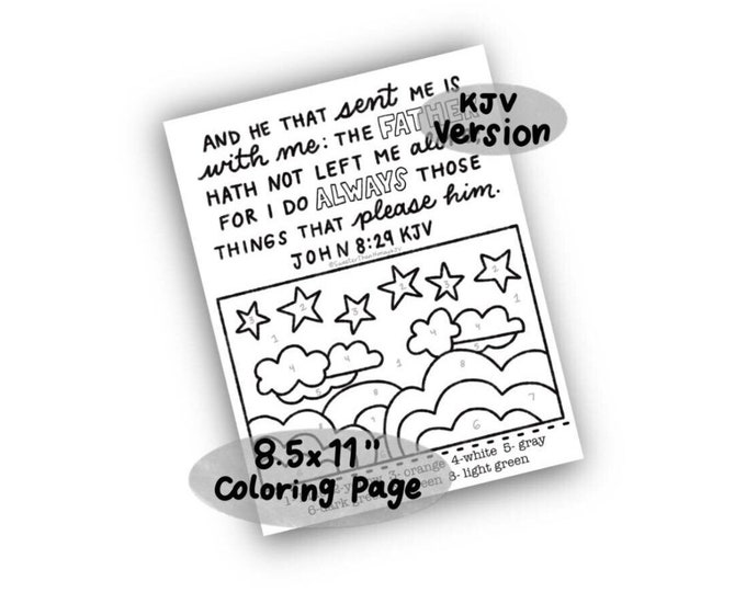 John 8:29 KJV Coloring Page / Christian Children Digital Printable ...
