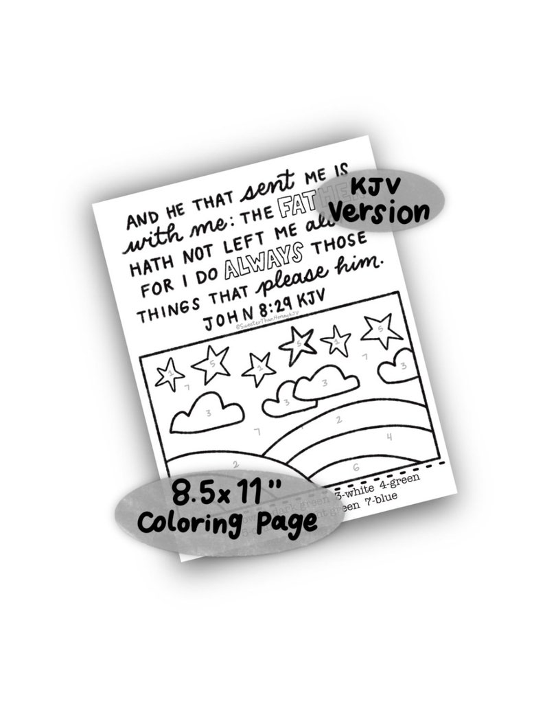 John 8:29 KJV Coloring Page / Christian Children Digital - Etsy