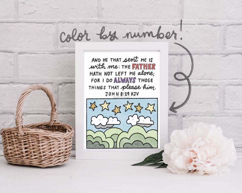 John 8:29 KJV Coloring Page / Christian Children Digital Printable ...