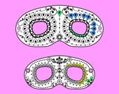 Halloween sugar skull mask for kids Halloween mask printable Halloween Coloring page Halloween printable Halloween clipart DIY mask