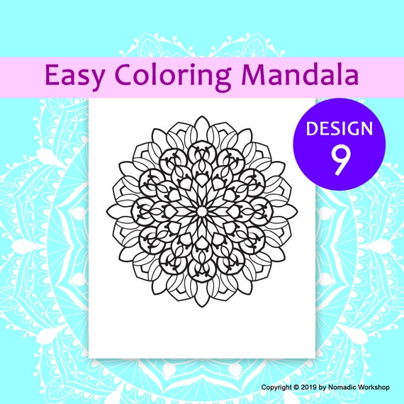 Easy Mandalas Coloring Page For Kids Mandala Colouring Page Etsy