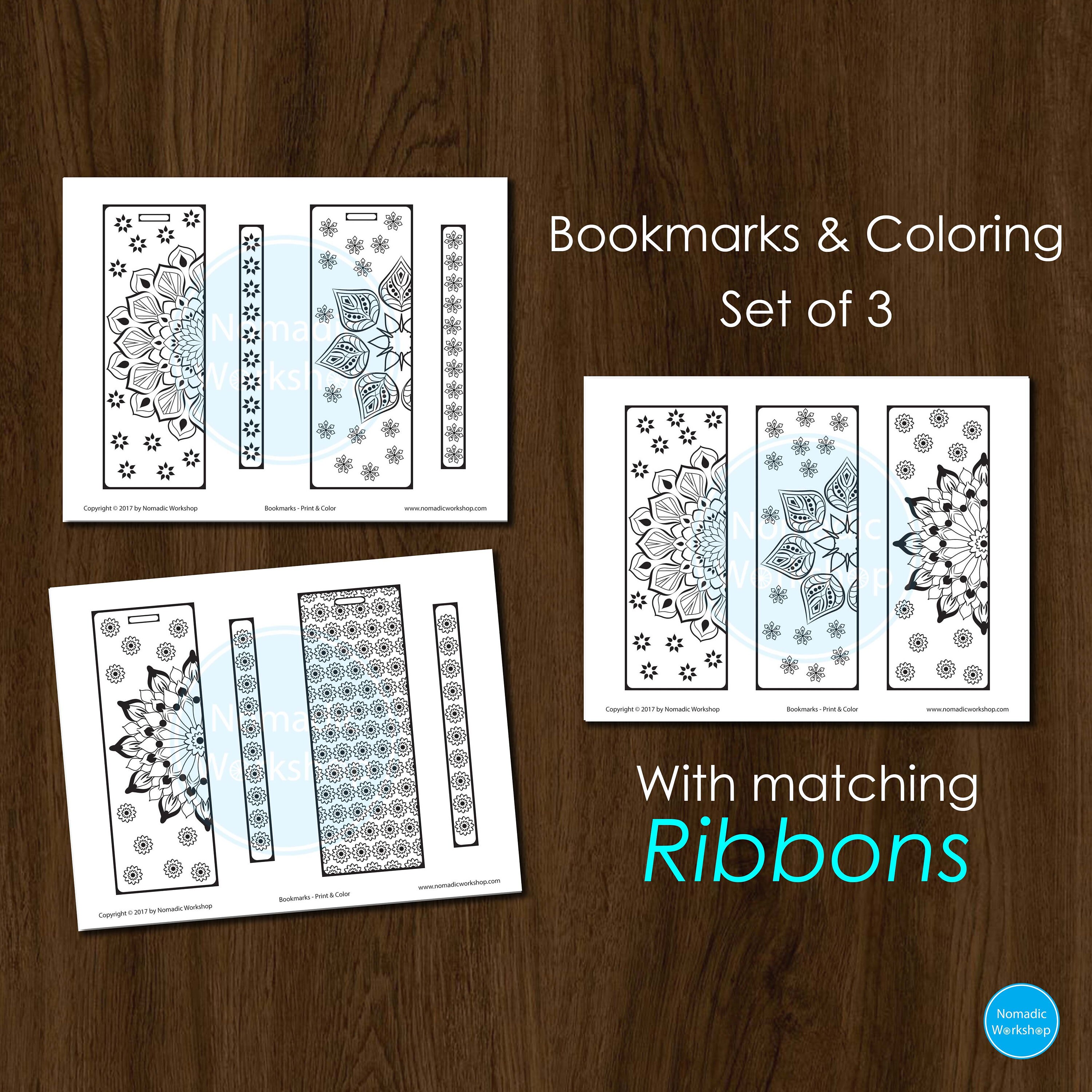 bookmark coloring mandala bookmark set color diy bookmark