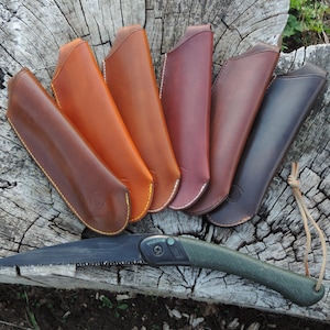 Bacho Laplander Sheath | folding saw carrier | Hand Stitched Leather