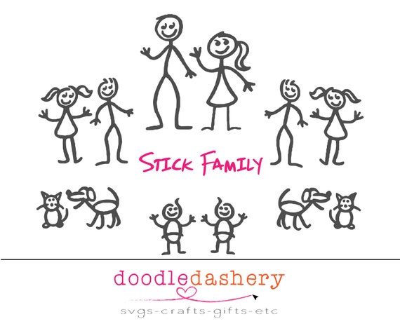 Stick Figure Family SVG for use with Cricut Silhouette and ...