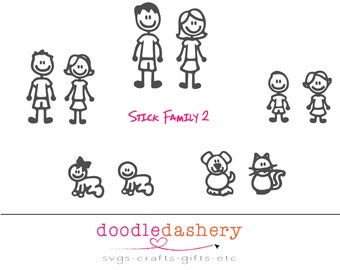 NEW! Stick Figure Family SVG for use with Cricut, Silhouette, and similar cutting machines