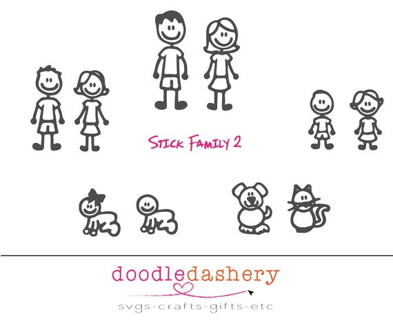 Download New Stick Figure Family Svg For Use With Cricut Silhouette Etsy